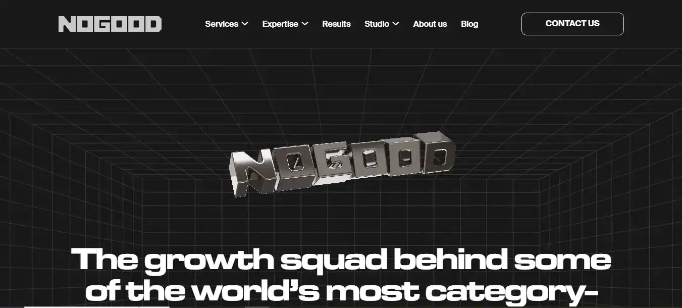 NoGood homepage, GEO agency